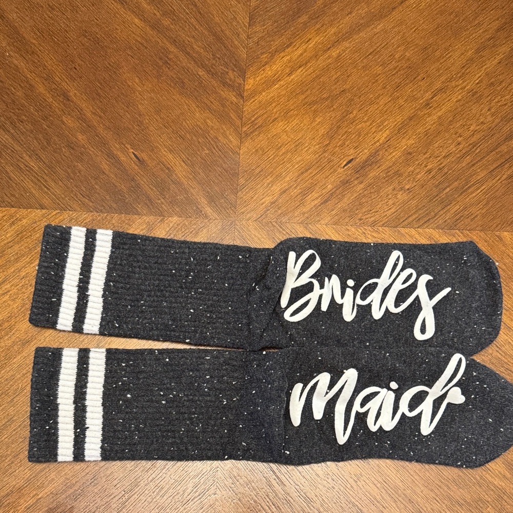 Bridesmaid Gray and White Socks